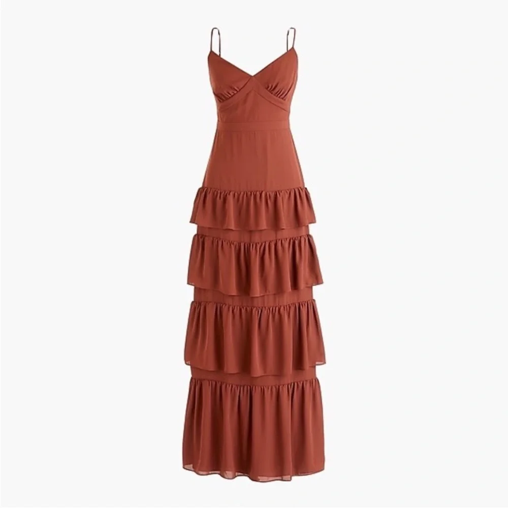 J.Crew Cha Cha Tiered Ruffle Maxi Dress Size 6